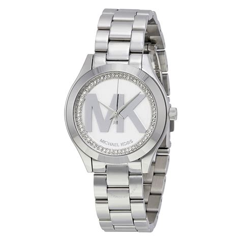 michael kors mini slim runway silver|slim runway Michael Kors watch.